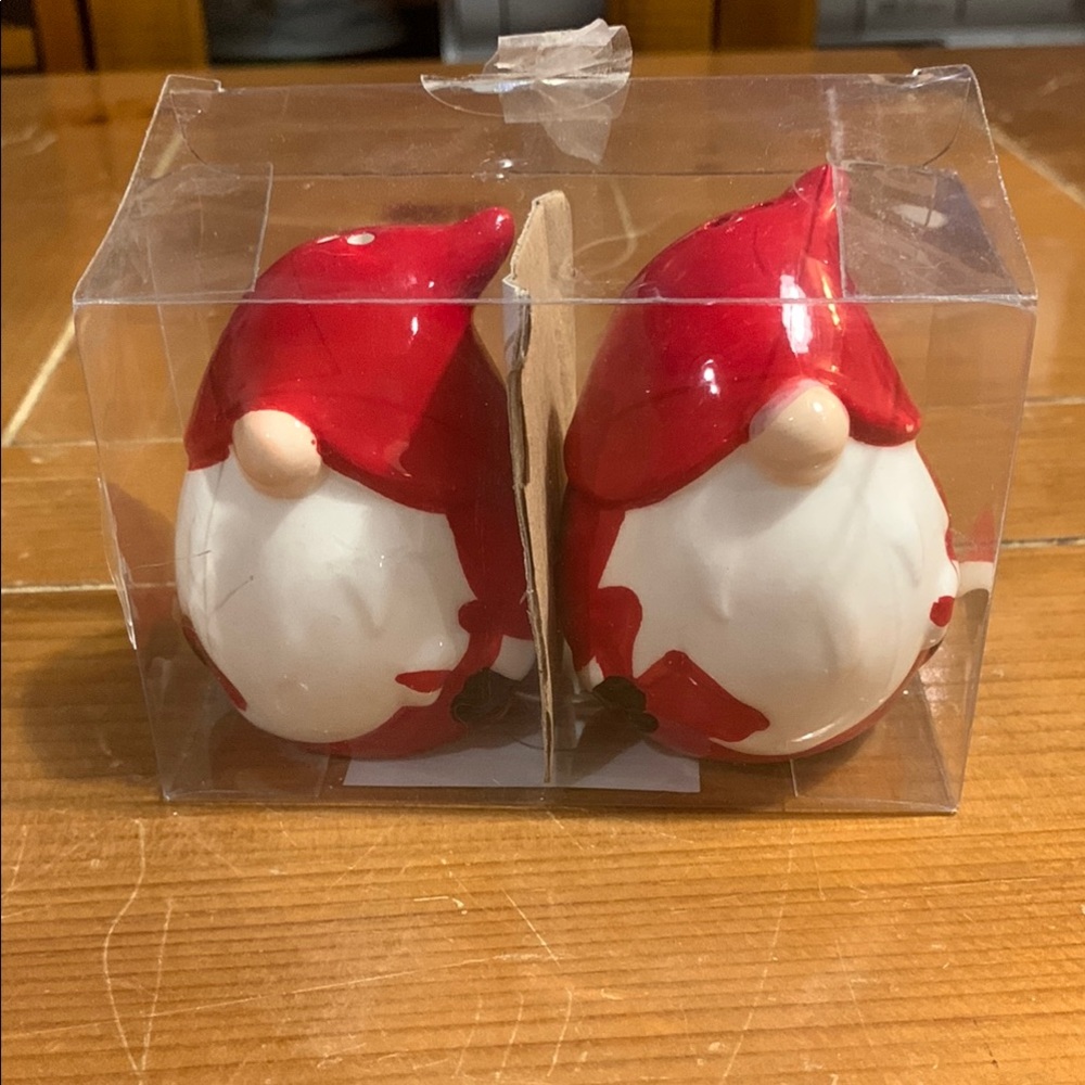 Festive Gnome Salt and Pepper Shaker Set - Red and White